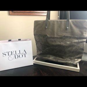 Stella & Dot Metallic and Suede Bag